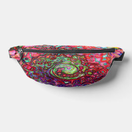 Waterverf Rood Groovy Abstract Retro Vloeibare Dra Heuptasje