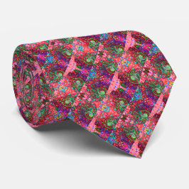 Waterverf Rood Groovy Abstract Retro Vloeibare Dra Stropdas