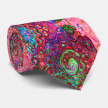 Waterverf Rood Groovy Abstract Retro Vloeibare Dra