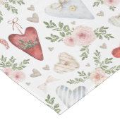 Waterverf Rood hart en Roos Medium Tafelloper (Hoek)