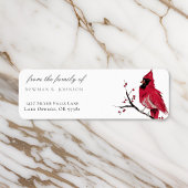 Waterverf rood kardinaal begrafenis retouradres etiket