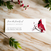 Waterverf rood kardinaal begrafenis retouradres etiket