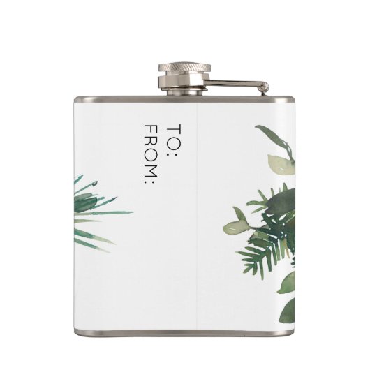 Waterverf Rood-kerstflesje Heupfles (Achterkant)