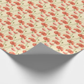 Waterverf rood klaproos patroon. cadeaupapier (Hoek)