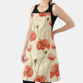 Waterverf rood klaproos patroon. schort (Insitu)