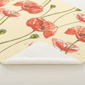 Waterverf rood klaproos patroon. sherpa deken (3/4)