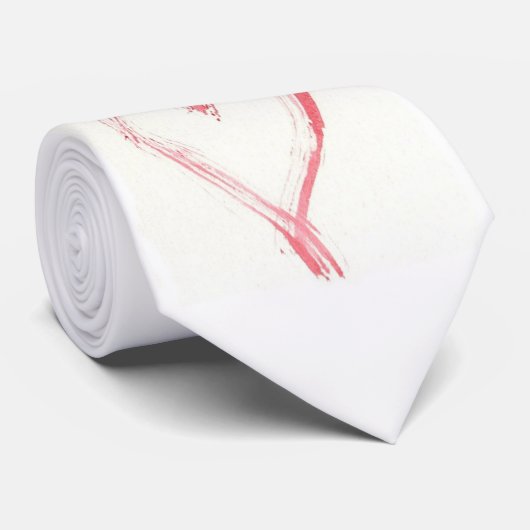 Waterverf Rood krot Zijderzijde Stropdas (Opgerold)