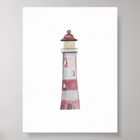 Waterverf rood licht huis print (Voorkant)