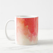 Waterverf rood. Modern koraal. Abstracte kunst Koffiemok (Links)