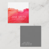 Waterverf rood ontwerp moderne creatieve industrie vierkante visitekaartje (Voorkant / Achterkant)