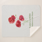 Waterverf Rood pap tuinbouwcitaat Sherpa Deken (Voorkant (horizontaal))