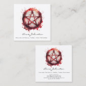 Waterverf Rood Pentagram Visitekaartje (Voorkant / Achterkant)