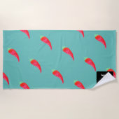 Waterverf Rood Peppers Initiaal Strandlaken (Voorkant)