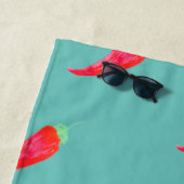 Waterverf Rood Peppers Initiaal Strandlaken (In situ)