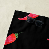 Waterverf Rood Peppers Initiaal Strandlaken (In situ)