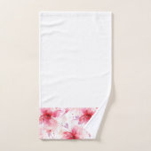 Waterverf Rood Roze Bloemen Lente Bloemmotief  Bad Handdoek (Handdoek)