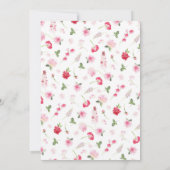 Waterverf Rood Roze Bloemige Bruiloftsdouche Kaart (Achterkant)