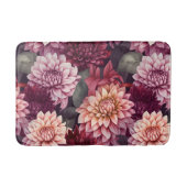 Waterverf Rood Roze Dahlia Patroon Ontwerp Badmat (Voorkant)