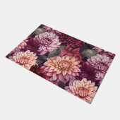 Waterverf Rood Roze Dahlia Patroon Ontwerp Deurmat (Schuin)