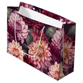 Waterverf Rood Roze Dahlia Patroon Ontwerp Groot Cadeauzakje