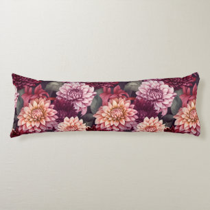 Waterverf Rood Roze Dahlia Patroon Ontwerp Lichaamskussen