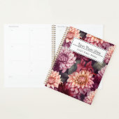 Waterverf Rood Roze Dahlia Patroon Ontwerp Planner (Display)