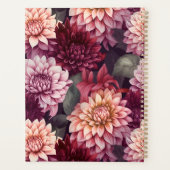 Waterverf Rood Roze Dahlia Patroon Ontwerp Planner (Achterkant)