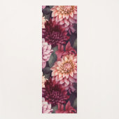 Waterverf Rood Roze Dahlia Patroon Ontwerp Yogamat (Voorkant)