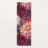 Waterverf Rood Roze Dahlia Patroon Ontwerp Yogamat (Achterkant)