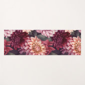 Waterverf Rood Roze Dahlia Patroon Ontwerp Yogamat (Voorkant (horizontaal))