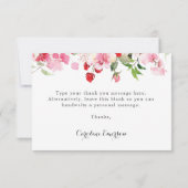 Waterverf Rood Roze Rozen Bruidsdouche Bedankkaart (Achterkant)