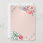 Waterverf Rood Succulent Baby shower Kaart (Achterkant)