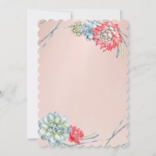 Waterverf Rood Succulent Baby shower Kaart (Achterkant)