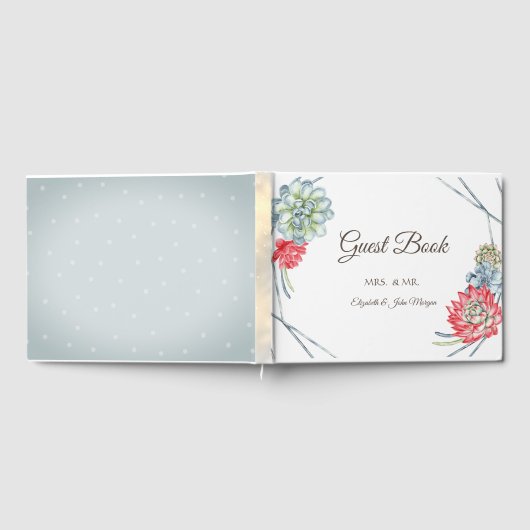 Waterverf Rood Succulent Gastenboek (Volledig)