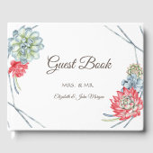 Waterverf Rood Succulent Gastenboek (Voorkant)