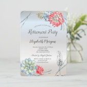 Waterverf Rood Succulent Glazen Retirement Kaart (Staand voorkant)