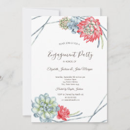 Waterverf Rood Succulent Kaart