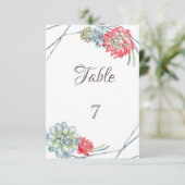 Waterverf Rood Succulent Kaart (Staand voorkant)