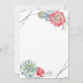 Waterverf Rood Succulenten Quinceañera Kaart (Achterkant)