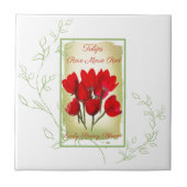Waterverf Rood Tulpzaadpakket Tegeltje (Voorkant)