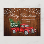 Waterverf  Rood Vrachthout Kerstmis Briefkaart (Voorkant)