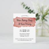 Waterverf Rood Wijn Stain Wine Tasting Party Aankondigingskaart (Staand voorkant)