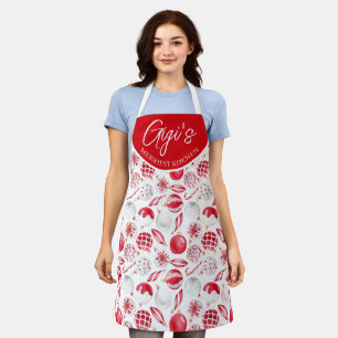 Waterverf Rood Wit Baubles Gigi Gift Christmas Schort