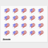 Waterverf Rood Wit Blauwe Amerikaanse Vlag Sticker (Vel)
