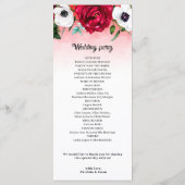 Waterverf Rood Wit Bloemen Flat Wedding programma (Achterkant)