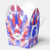 Waterverf rood, wit en blauw |Monogram |Abstract Bedankdoosjes (Geopend)