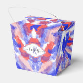 Waterverf rood, wit en blauw |Monogram |Abstract Bedankdoosjes (Achterkant)