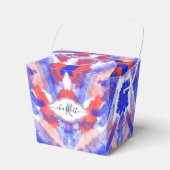 Waterverf rood, wit en blauw |Monogram |Abstract Bedankdoosjes (Voorkant Zijde)
