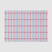 Waterverf Rood Wit en Blauwe Strepen Tissuepapier (Voorkant)