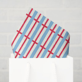 Waterverf Rood Wit en Blauwe Strepen Tissuepapier